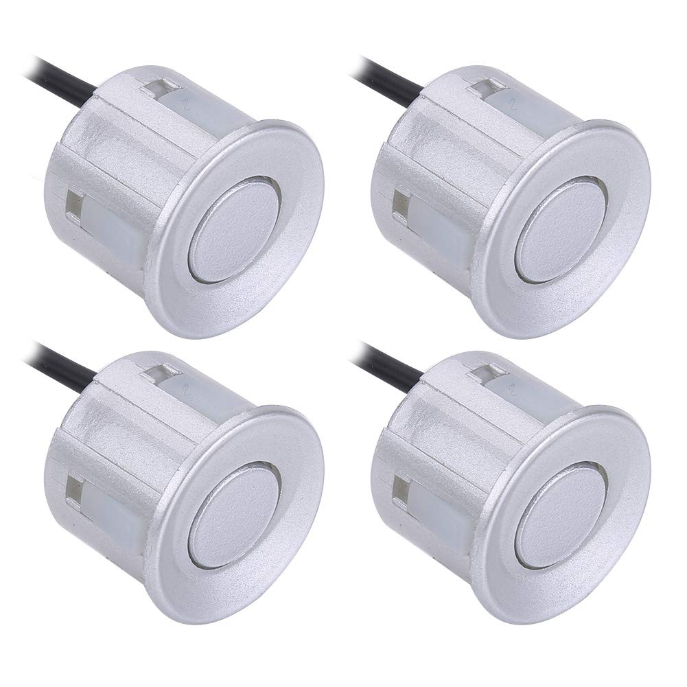 EVGATSAUTO Parking Sensor ，4Pcs/Set Car Parking Reversing Aid Sensors Radar Probe Backup Assist Parts(Silver)