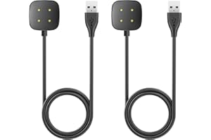 Sowuouxy Compatible with Fitbit Sense/Versa 3 2 Pack Replacement USB Charging Cable Dock Stand for Sense/Versa 3 Accessories
