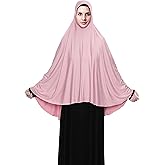 Women's High Stretch Hijab Muslim Khimar Long Milk Silk Hijab Classic Purity Color Instant Scarf