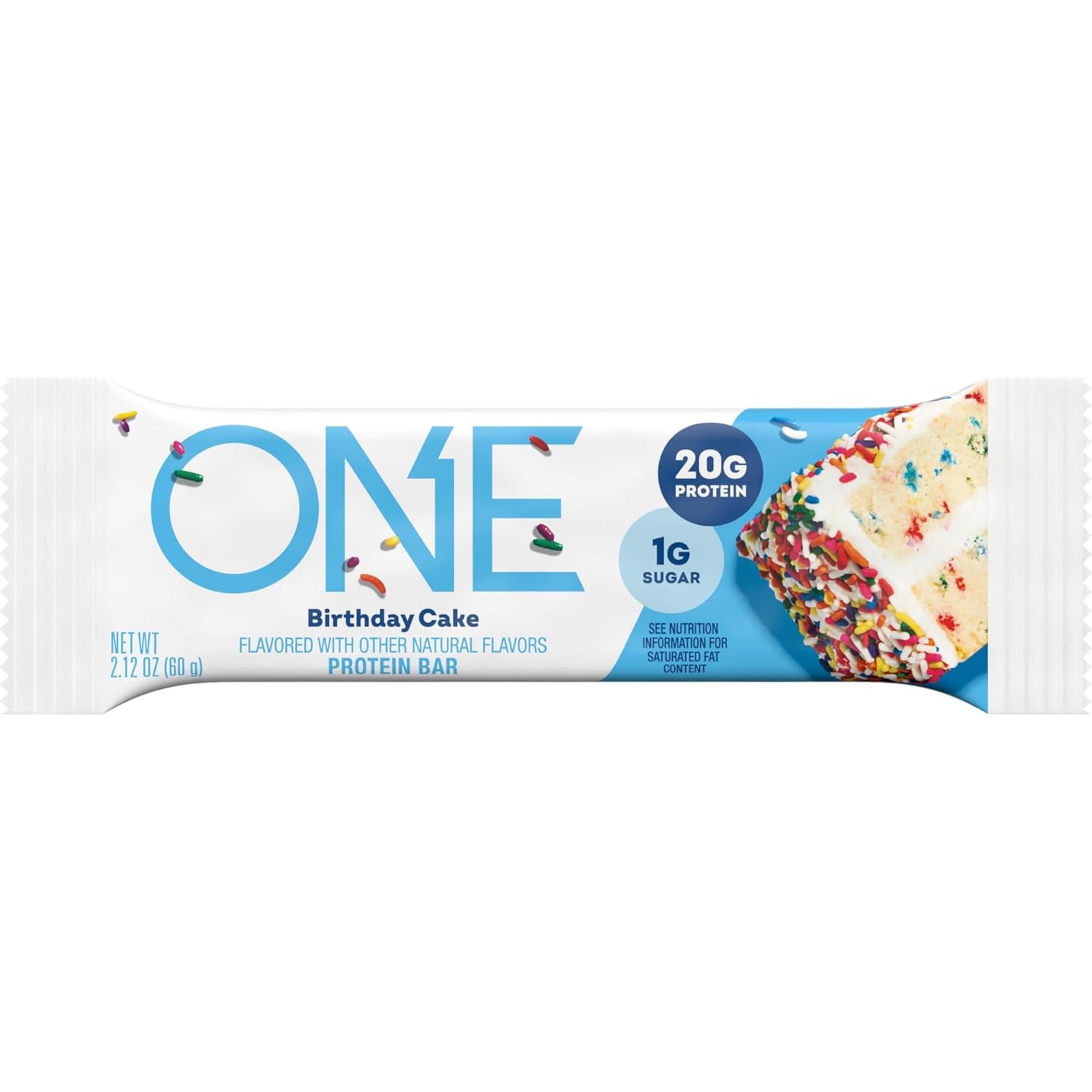 ONE Protein Bars, Birthday Cake, Gluten Free with 20g Protein and 1g Sugar, Pantry Staples, 2.12 oz (12 Count)