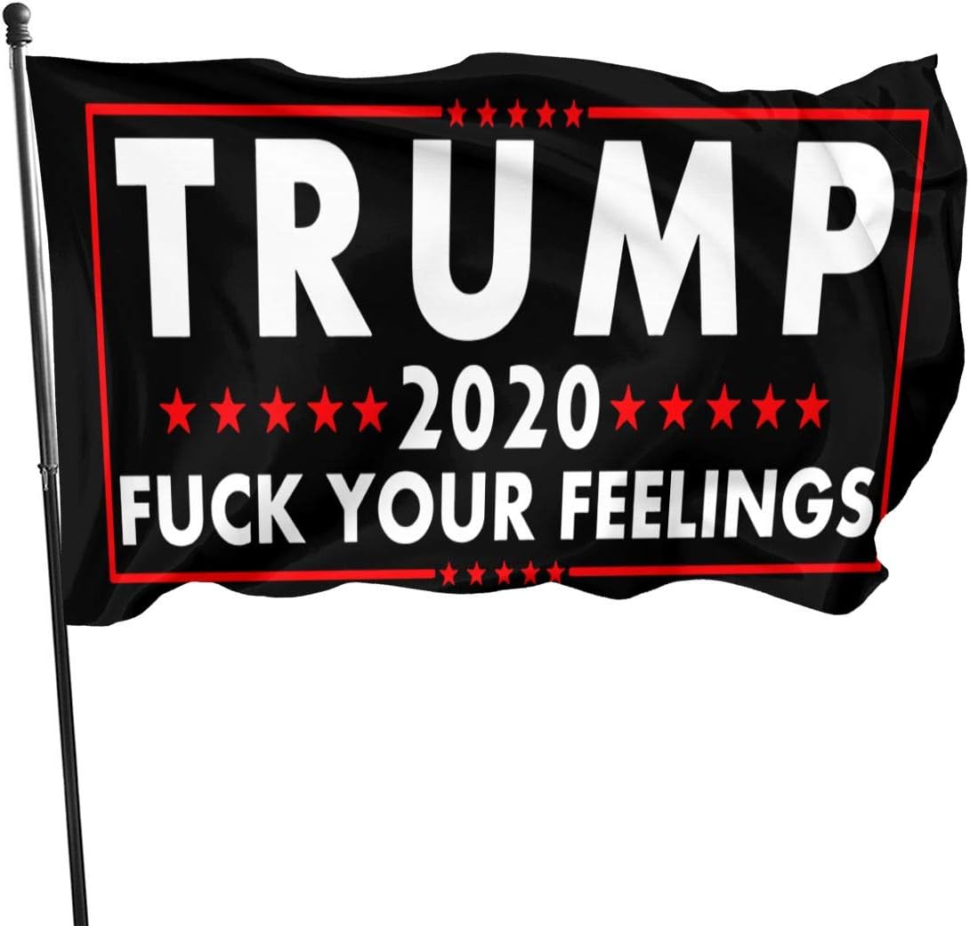 Itupzii Trump 2020 FCK Your Feeling Flag - Brass Grommets Vivid Color 3x5 Feet Home Decoration, Garden Decoration, Outdoor Decoration: Home & Kitchen