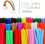 Caydo 1000 Pieces Pipe Cleaners Assorted 20 Colors Chenille Stems 6mm x 30cm view 2