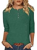 EADINVE Womens Crew Neck 3/4 Sleeve Tops Basic