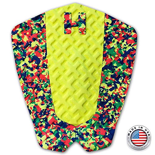 Hammer Surf Traction The Strike Traction Pad - Yellow Red Green Tail Pad - Deck Grip - Made in The USA