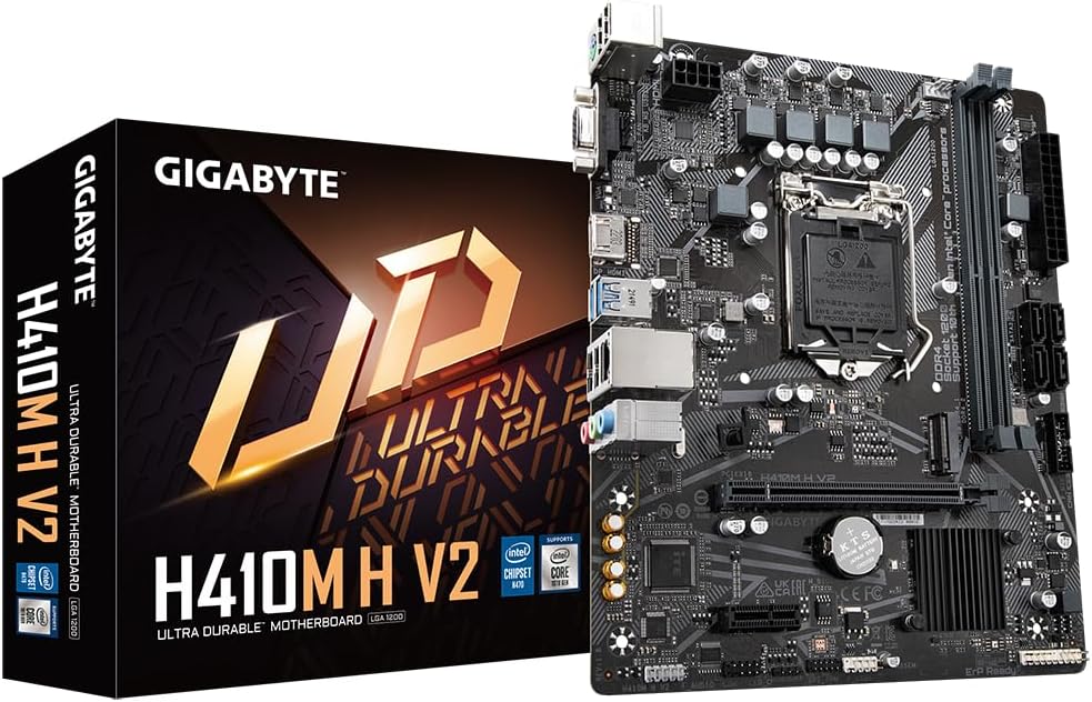 Gigabyte H410M H V2 Motherboard Intel 10th Gen DDR4 M.2 GbE LAN USB 3.2