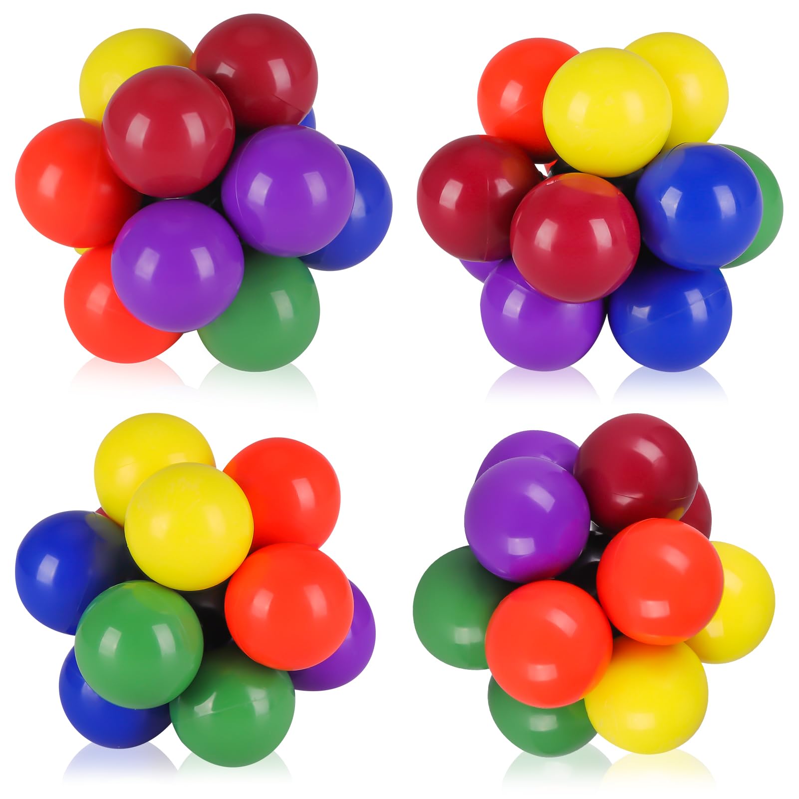 4 Pcs Stress Balls for Kids & Adults - Fidget Toy for Anxiety, Colorful Fun Sensory Balls, Party Bag Fillers