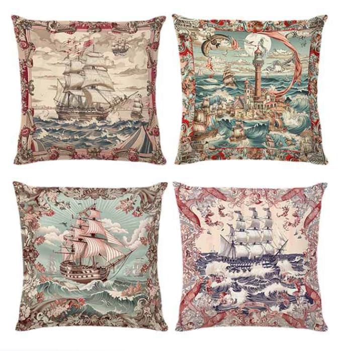 BAOKU Home Furnishings Boho Decorative Cushion Covers,18x18 Inch Throw Pillow Covers Soft Pillowcases for Sofa Bed Home Garden Patio Decor Set of 4