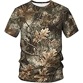 Rebaike Funny Tree Camo Graphic T-Shirt Novelty Short Sleeve Crewneck Shirt