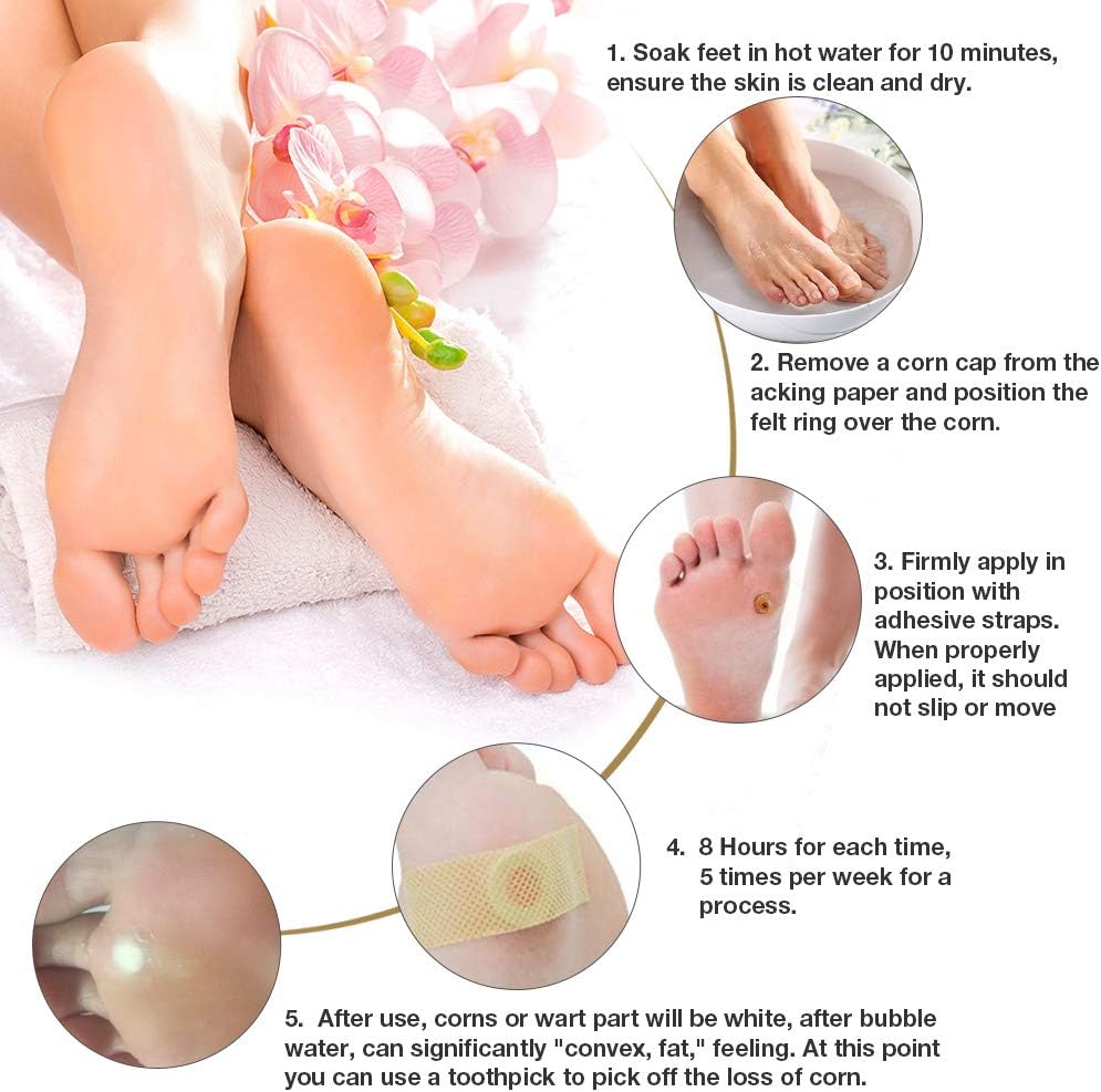 Wart Remover, Wart Removal Plasters Pad, Foot Corn Removal Plaster with Hole, Penetrates and Removes Common and Plantar Warts, Callus,Stops Wart Regrowth 24 Pcs/Box: Health & Personal Care
