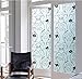 DUOFIRE Window Film Privacy Window Film Frosted Glass Film No Glue Static Cling Glass Film Anti-UV Window Sticker for Bathroom Bedroom Living Room (Black Flower-DP014B, 35.4in. x 78.7in.)