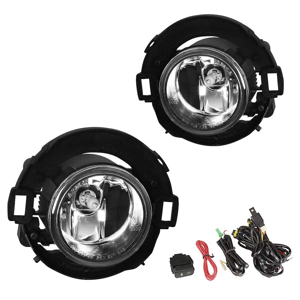 Photo 1 of Driving Fog Lights Lamps Replacement for 2005-2015 Nissan Xterra & Nissan 2010-2017 Frontier with H11 12V 55W Halogen Bulbs & Switch and Wiring Kit (Clear Lens)