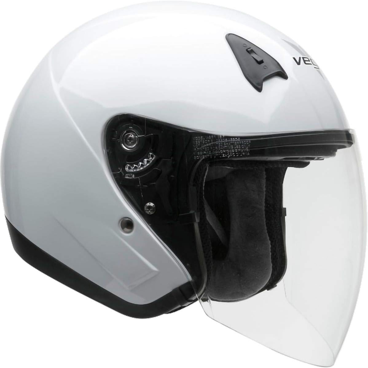 Vega Helmets Unisex-Adult Style VTS1 3/4 Open Face Helmet Pearl (White, Medium)