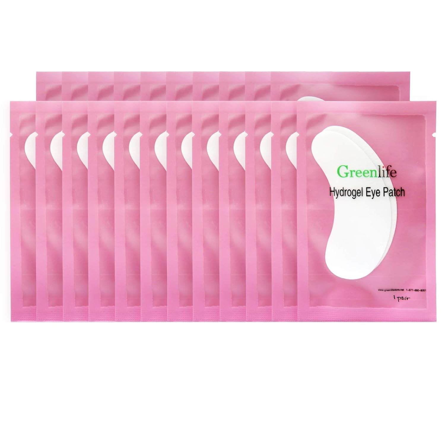 GreenLife Eyelash Extension patches Under Eye Gel Pads kit Collagen with Aloe Vera Hydrogel Eyes Patches set for Eyelash Extension Supplies & Eyelashes Tools (50 100 150 200 300 400 Pairs)- 50 pairs: Beauty