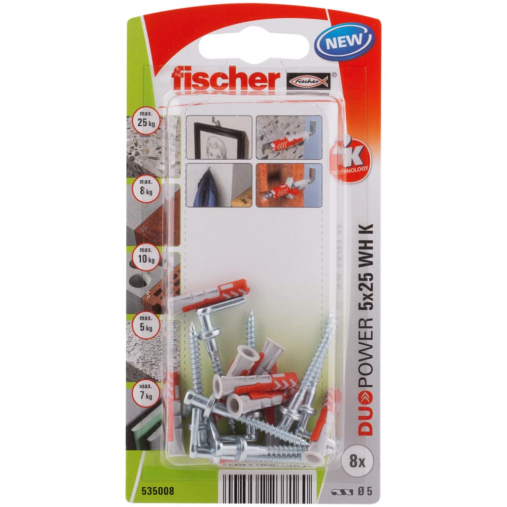 Fischer 535008 Blister Duopower, 5 x 25, Multicoloured