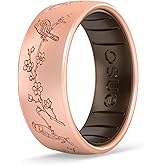 Enso Rings Etched Classic Silicone Rings - Garden Party Collection - Comfortable and Flexible Design