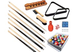 BILLIARD DEPOT Pool Table - Premium Billiard 32 Pieces Accessory Kit - Pool Cue Sticks Bridge Ball Sets