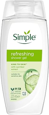 Simple Kind to Skin Refreshing Shower Gel 6 x 225 ml Cucumber Extract view 2