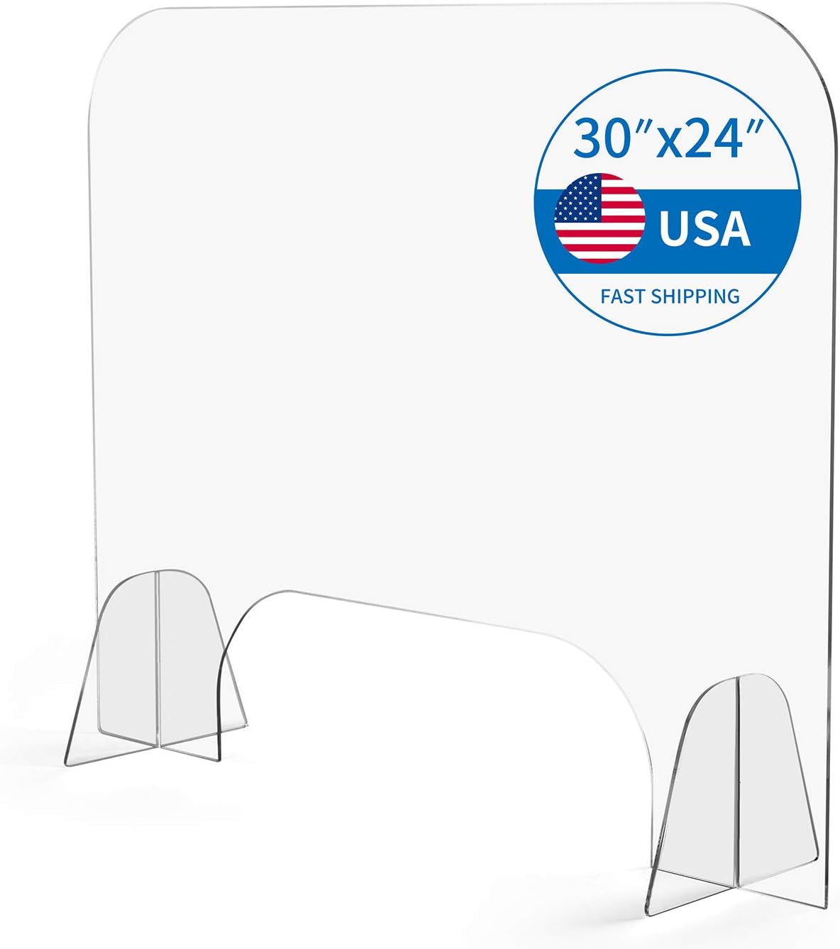 MACHINELINK Plexiglass Barrier for Counter 30x24 inch, Acrylic Plastic Shield Sneeze Guard for Desk, Plexiglass Shield for Office,Retail Store,School, Easy Assemble: Kitchen & Dining