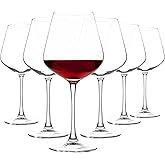 UMEIED Red Wine Glasses Set (20 Oz, Set of 6), Burgundy Wine Glasses Long Stemmed Crystal Clear Wine Glasses, Perfect for Wine Tasting, Anniversary, Wedding, Party and Home