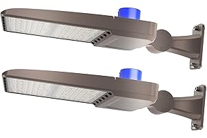 JC-LGL 300W LED Parking Lot Light 2Pack, LED Shoebox Light with 42000LM 5000K Daylight,UL & ETL, IP65 Waterproof Dusk to Dawn Parking Lot Light with Arm, Dimmable Area Light for Parking Lot Sports Stadium