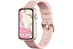 SHANG WING Fitness Watches for Women, LYNN2 Fitness Tracker with Heart Rate Monitor Blood Oxygen/Sleep Tracker Pedometer, Slim Step Tracker Watch for iOS/Android Phones Waterproof (Pink)
