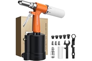 Proster Pneumatic Riveter - 3924LBF Pulling Pneumatic Rivet Gun, Heavy-Duty Air Pop Riveter 3/32", 1/8", 5/32", 3/16" and 1/4" Capacity