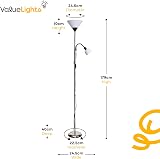 MiniSun Modern Black Brushed Chrome 2 Way Floor Lamp Mother Father Child view 4