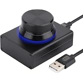 DROK USB Volume Knob, Small PC Computer Speaker Volume Control Audio External USB Volume Control Knob with 1-Key Mute Function Support Win7 8 10 XP Mac Vista Android, Black
