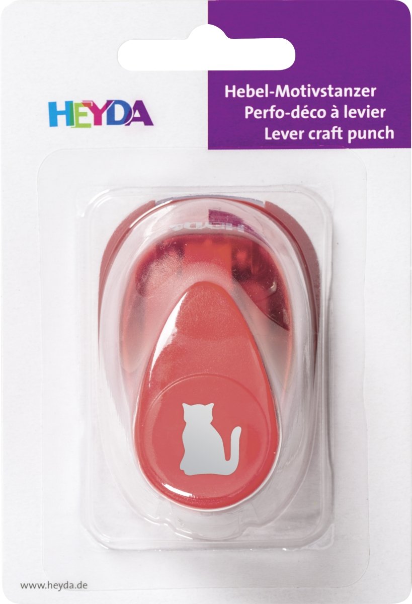 Heyda 203687459 Punch Small Design Size: Approx. 1.7 cm with Cat Motif