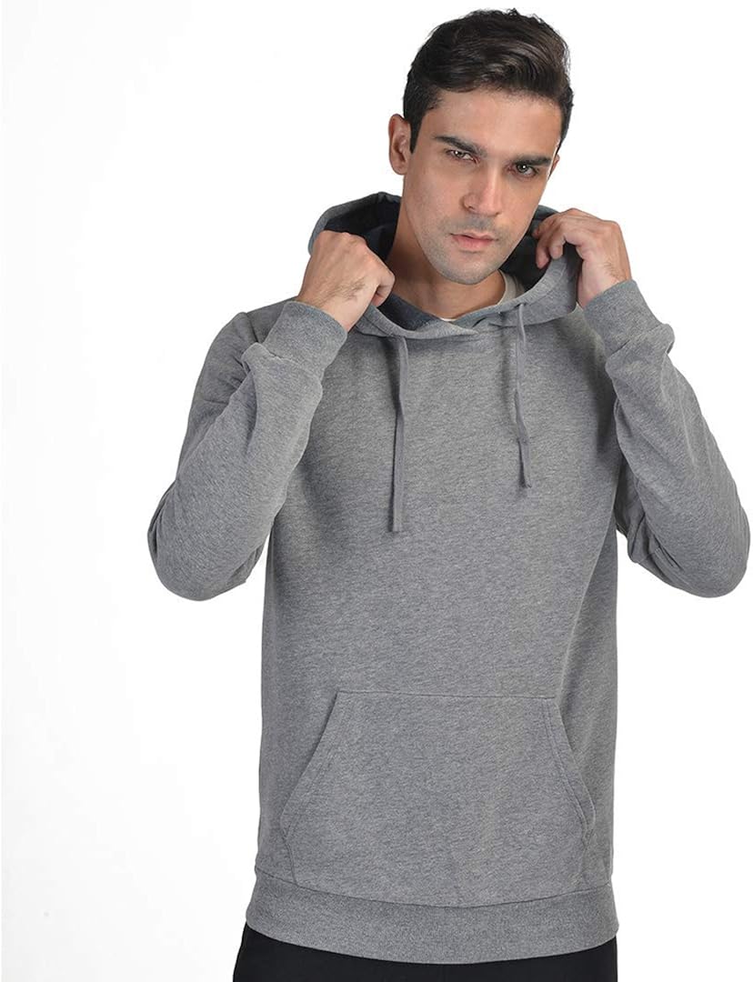Qualidyne Men's Full Zip Fleece Hoodies Midweight Workout Thermal Sweatshirt Long-Sleeve Athletic Hooded Jacket: Clothing