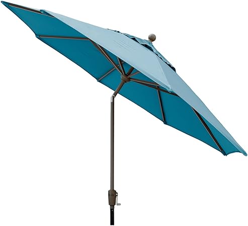 Amazon Com Comfort Classics Inc Sunbrella Outdoor 9ft Aluminum Market Umbrella In Sky Blue Made In Usa Garden Outdoor