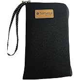 Tainada Women Universal Phone Wristlet Wallet Pouch, Dual Slots Zipper Purse Carry Case Bag for iPhone 16/15/14, 16/15/14 Pro Max, Plus; Samsung S25+, S24, A56; Google Pixel 10, 9a (Black)