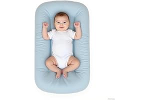 EASYFORALL Baby Lounger for Infants Babies 0-24 Months, Bionic Organic Lounger, Soft Cotton Breathable Infant Floor Seats & Loungers for Newborn Baby Shower Gifts (Blue)