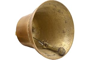 Artibetter Retro Large Copper Bell Pendant 7.6-inch Vintage Hanging Door Bell for Home Office Decoration