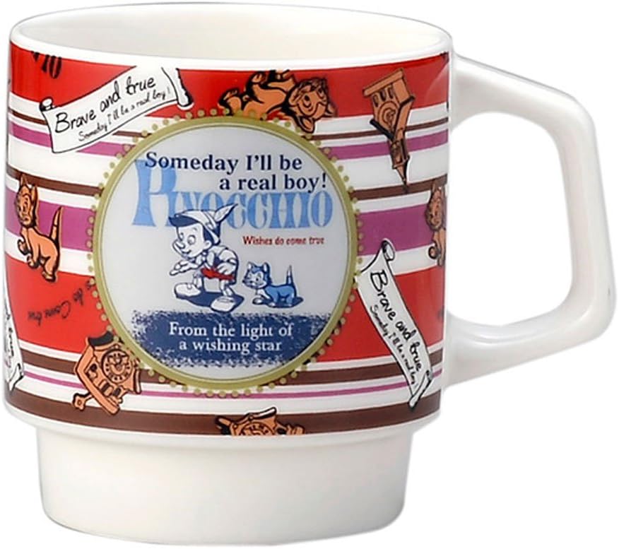 Disney Pinocchio Porcelain Stacking Mug Maebata 23767(Japan import)
