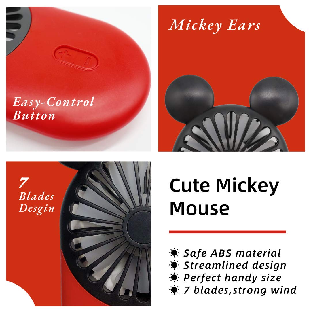 Cute Handheld Mini USB Fan, Rechargeable Portable Fan, 3 Adjustable Speeds and Wearable Accessories, Pocket Size for Indoor Or Outdoor Activities (Blue)