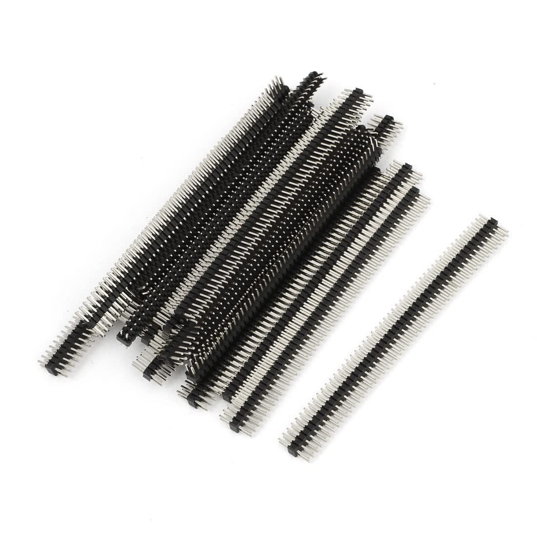 Sourcingmap 20pcs 50 Way Double Row Straight Pin Male Header Strip 1.27mm Pitch