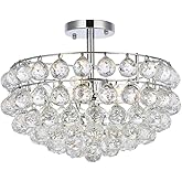 Elegant Lighting Indoor Modern Home Decorative Bright Savannah 16 inch Flush Mount in Chrome