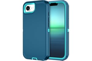 I-HONVA for iPhone 16e Case Shockproof Dust/Drop Proof 3-Layer Full Body Protection [Without Screen Protector] Rugged Heavy Duty Cover Case for Apple iPhone 16e 6.1" 2025,Turquoise