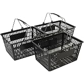 Black Shopping Baskets (Set of 3)