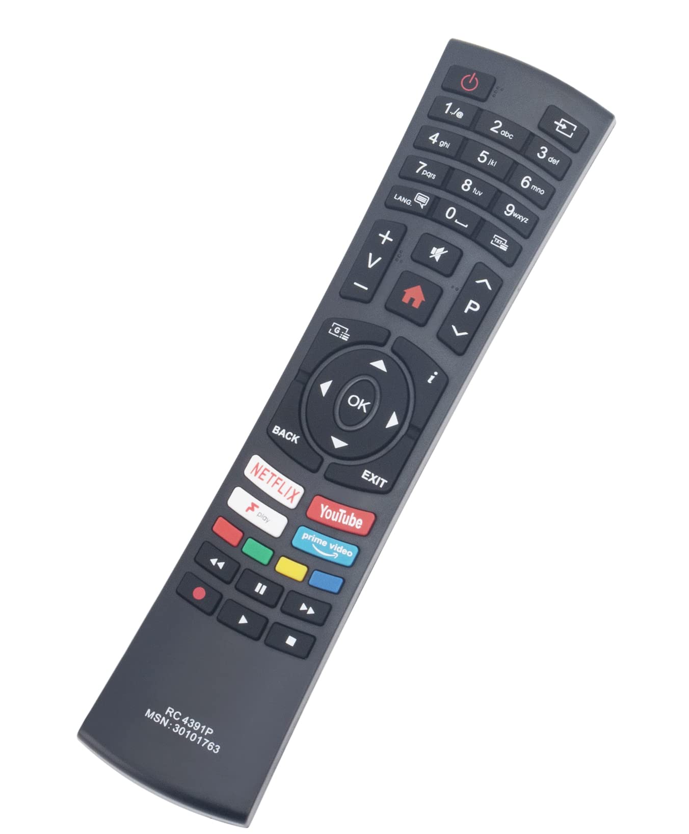 VINABTY Replacement Remote Control Fit for Bush Smart TV DLED24HDSDVD DLED32FHDS DLED32HDS DLED40FHDS DLED43UHDHDRS DLED49FHDS DLED49UHDHDRS DLED55UHDHDRS DLED65UHDHDRS RC4391P
