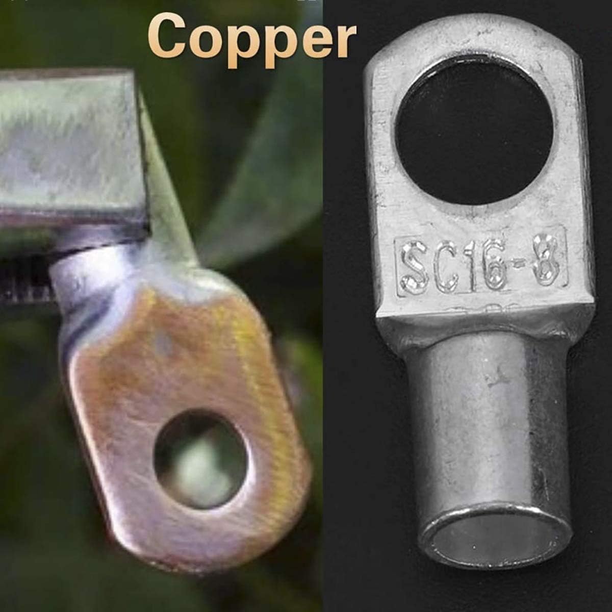 65 Pieces Bolt Hole Tinned Copper Terminals SetWire Terminals, Connector Cable lugs Ring