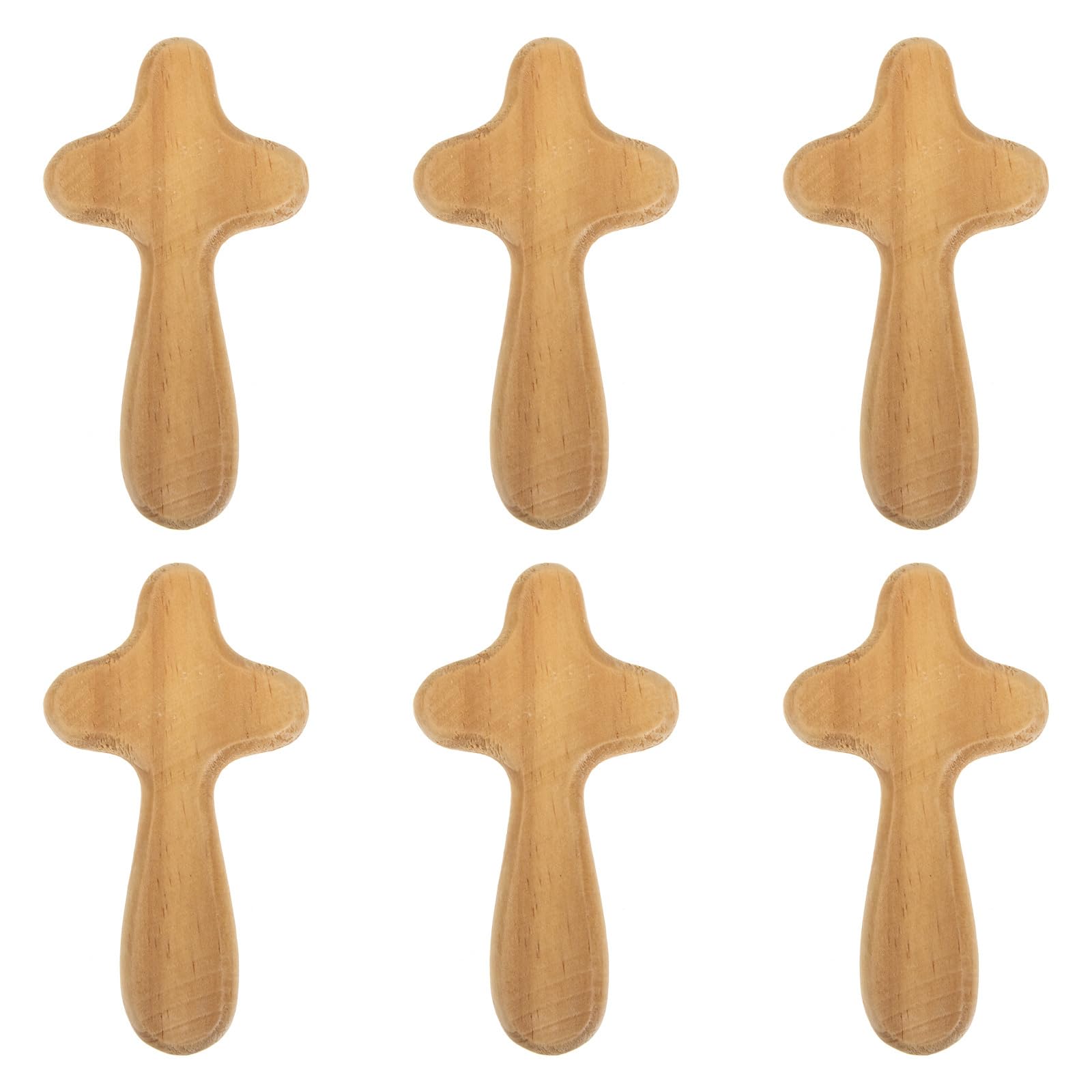 HANABASS 6PCS Wooden Cross Ornament, Holding Cross, Christian Clinging Adornments, Religious Crafts Prayer, Ideal Christian Prayer Holding Clutching for Men Women