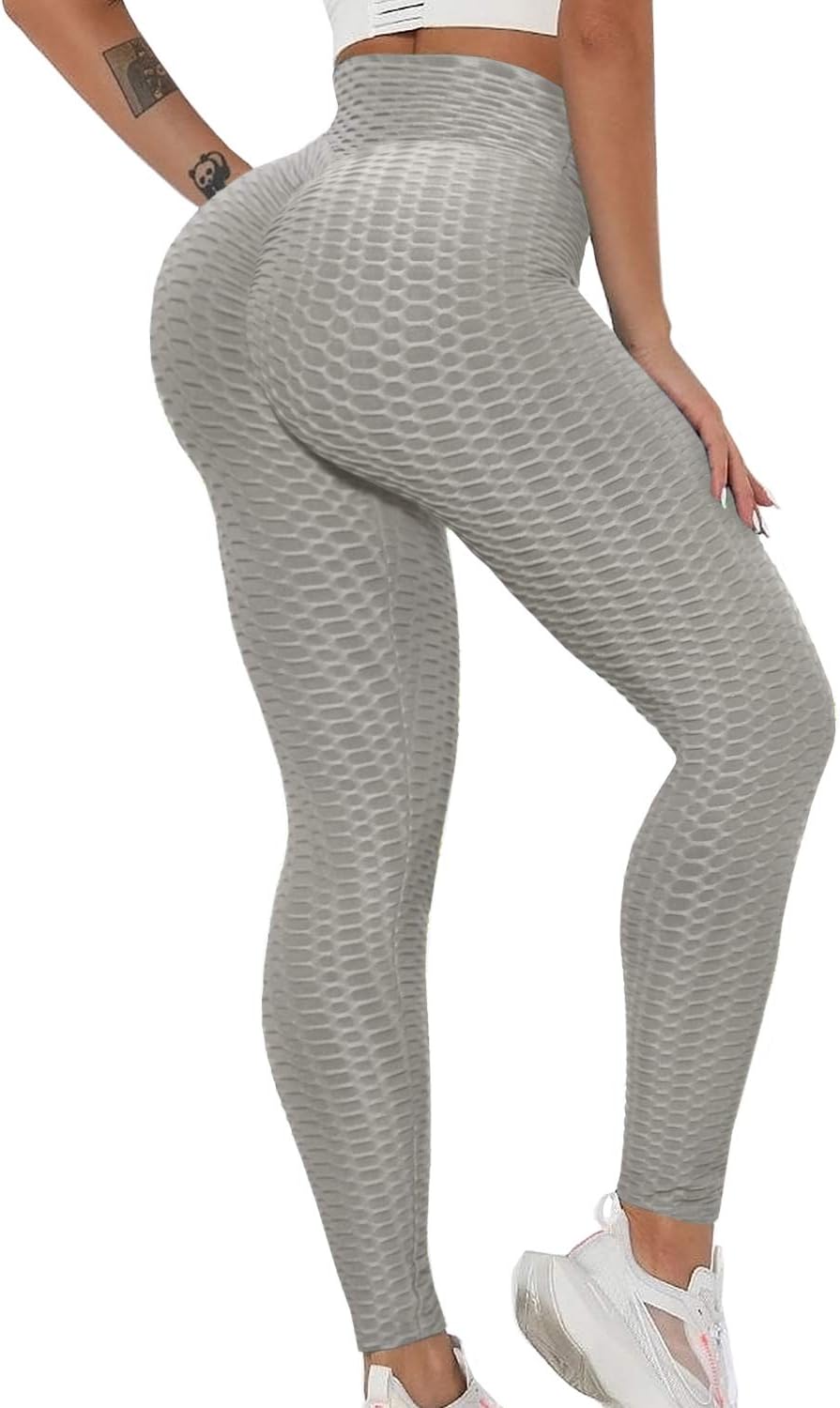 ZITAIMEI Butt Lifting Anti Cellulite Workout Leggings for Women High Waist Yoga Pants Running Sexy Tights