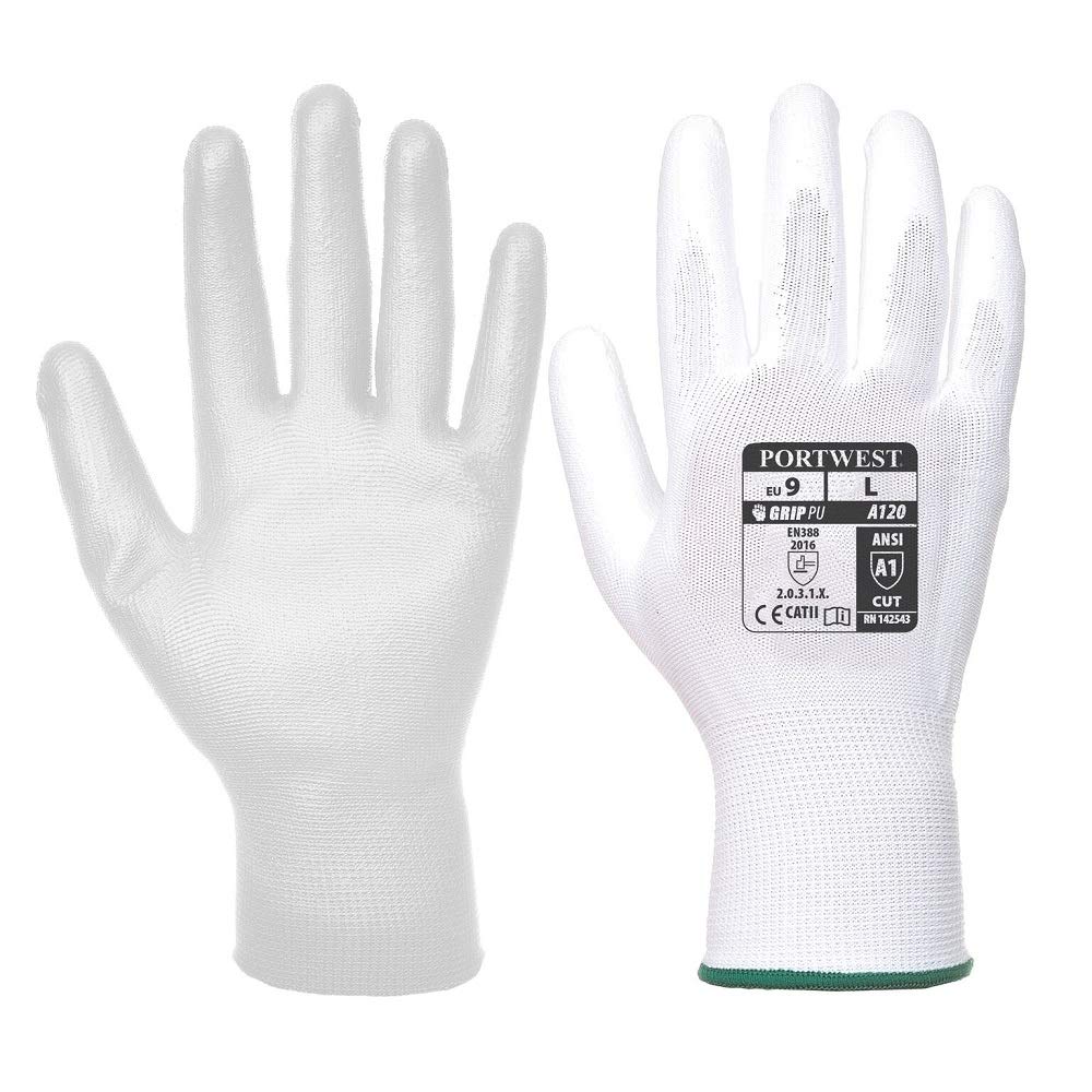 Portwest Vending PU Palm Glove, Size: XXL, Colour: White, VA120W6RXXL - Image 3