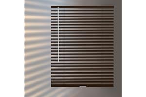 HIDODO Aluminum Mini Blinds for Windows Cordless Horizontal Window Blinds, Metal Blinds Waterproof Light Adjustment Room Darkening Mini Blinds, 40" W x 64" H, Brown