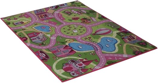 Amazon De Teppich Mit Strassenmotiv 133 X 95 Cm Rosa Rundstrecke