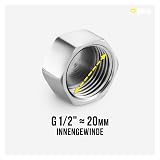 Invena Pipe Tube Fittings Chrome Plug Stop End Cap 1/2 Inch Female view 2