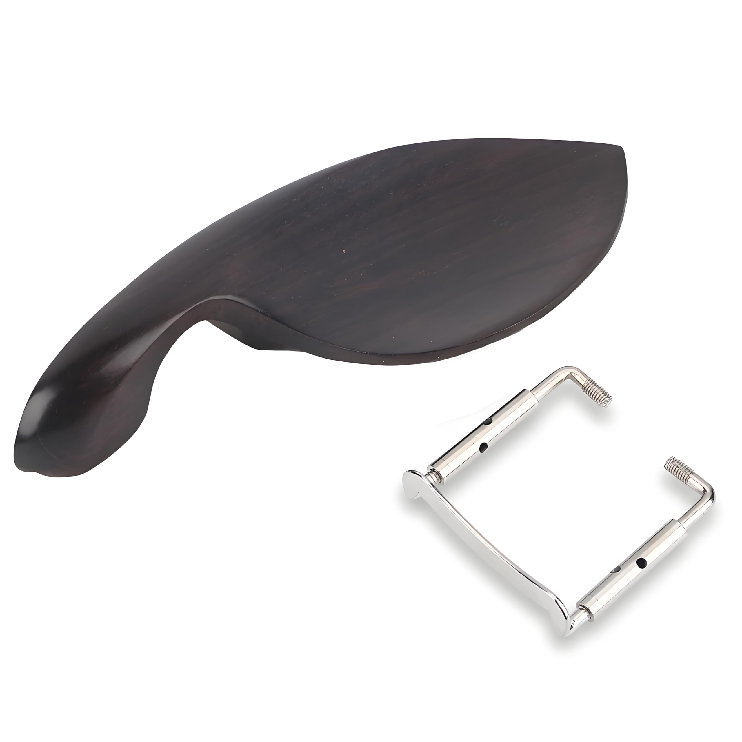 Violin Chin Rest, Ebony Wood Chin Rest Bracket with Clamp for 4/4 Violin Music Instrument Accessory