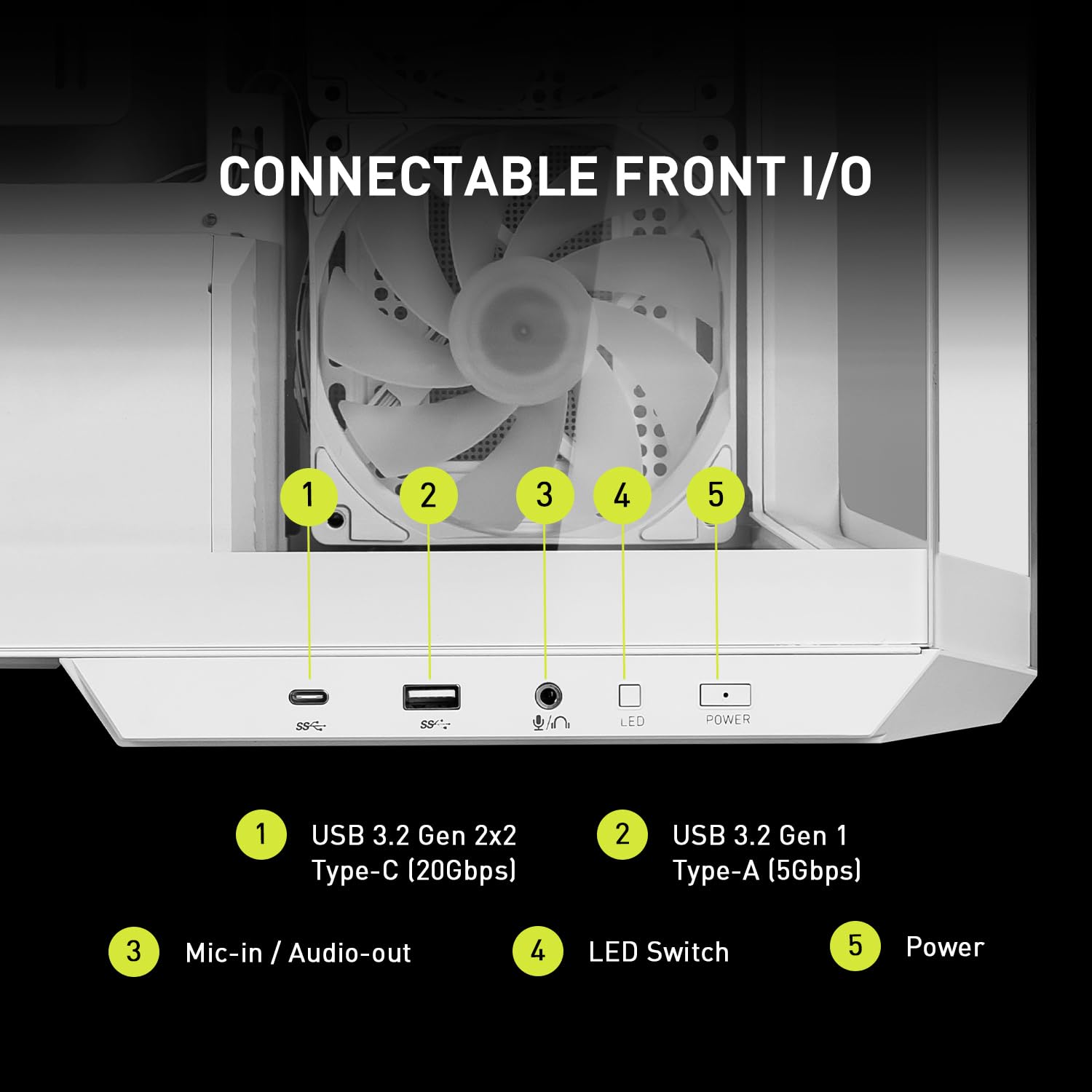 MSI MAG PANO M100R PZ White - Premium Mid-Tower Gaming PC Case - Tempered Glass Side Panel - ARGB 120mm Fans - Liquid Cooling Support up to 360mm Radiator - White Color Case
